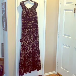 Tadashi Shoji Black and Nude Gown size 14